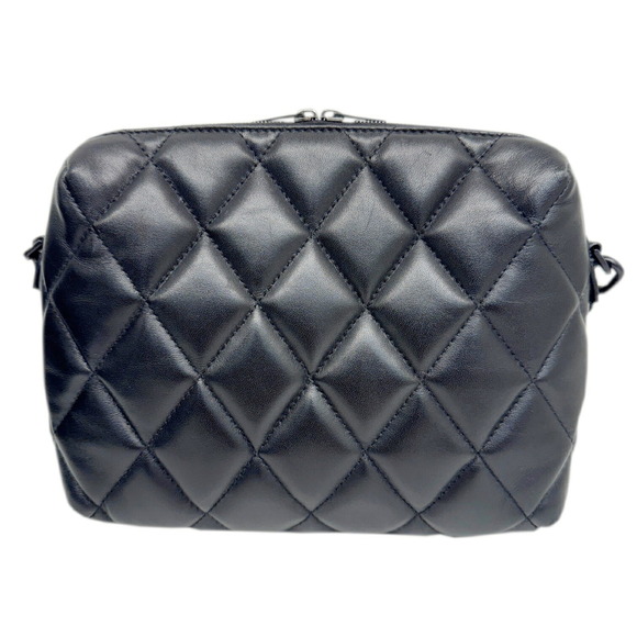 BALENCIAGA Quilted Leather Camera Bag Black 600325 Shoulder - Picture 2 of 14